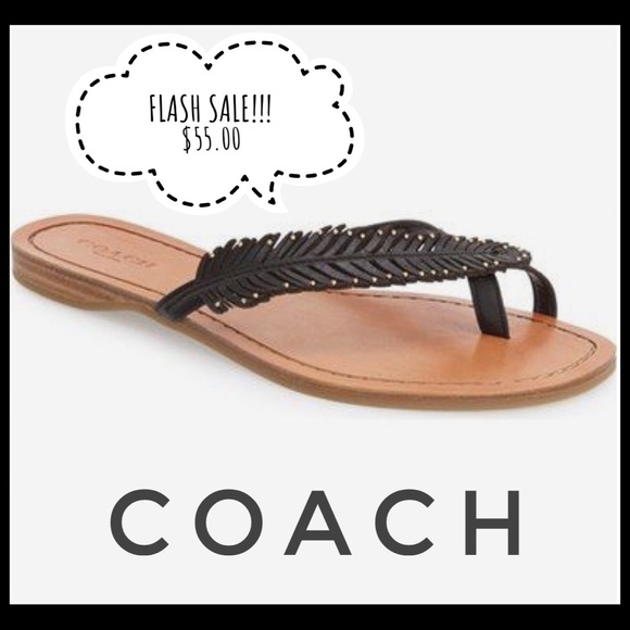 Coach Shoes - Coach Deni Leather Black flip Flop 71/2